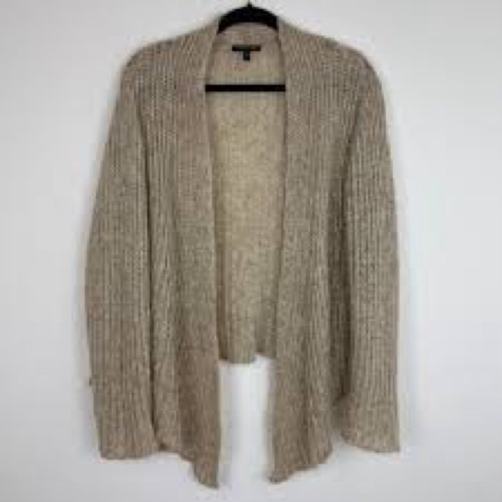 Banana Republic Oatmeal Heather Knit Sweater Cardigan 100% Cotton Sz S
